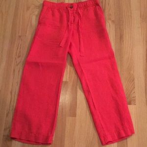 Red linen pants